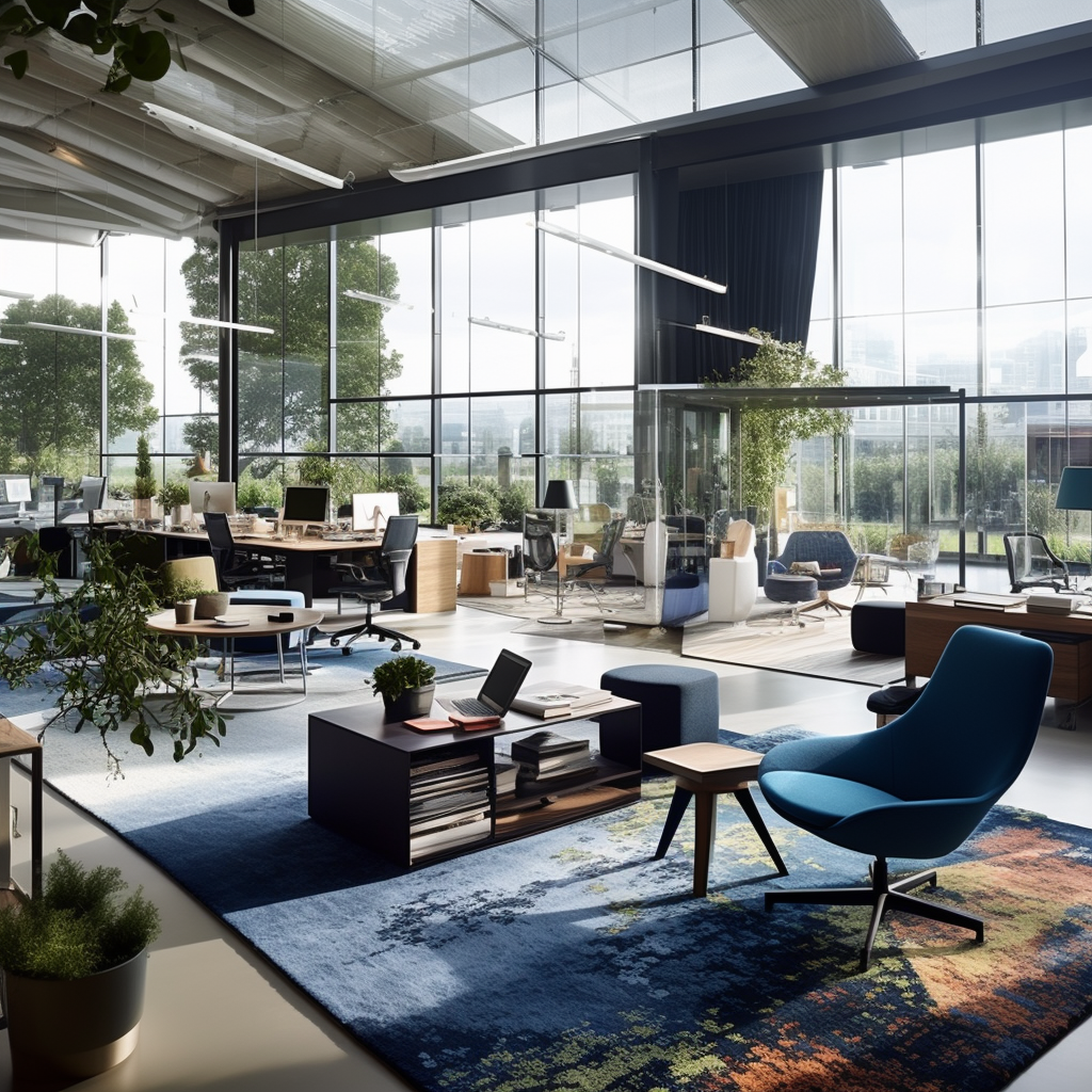 Modern office workspace background