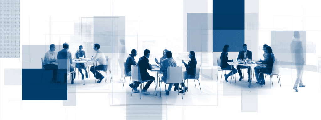 employees dining together