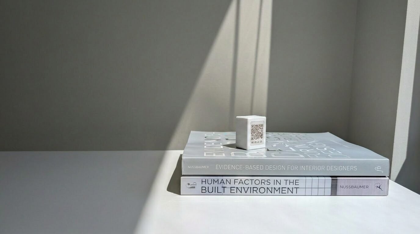 MySeat accelerometer detection principle diagram showing how sensors detect occupancy in a 4-person collaborative booth